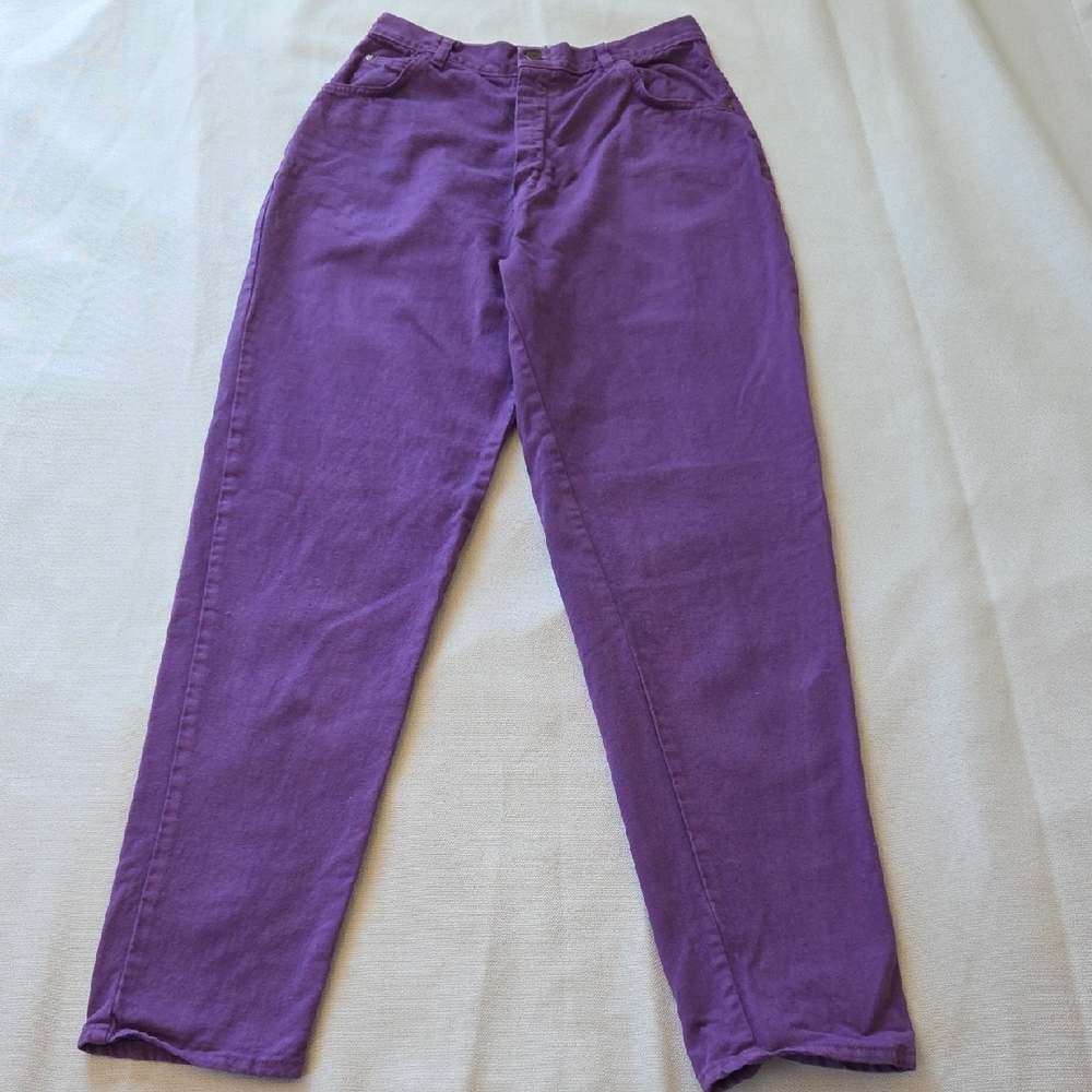 High-Rise Purple Women’s Jeans — Relaxed Straight Leg